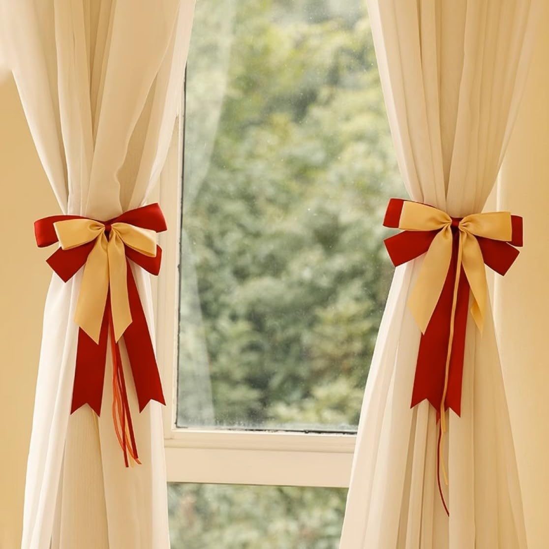 高級なダブルタッセル飾り付き クッションカーテン つまみ細工 帯飾り